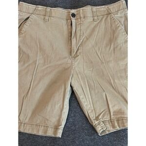 PLUGG FLEX Shorts Khaki Chinos Mens Flex Waist Flat Front Size 36